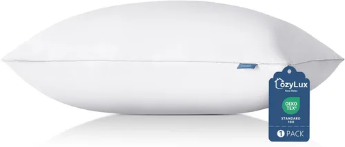 Miniatura 11 de CozyLux Almohadas de cama suaves y de apoyo para personas que duermen de lado y de espalda, relleno alternativo con certificado Oeko-Tex, almohada