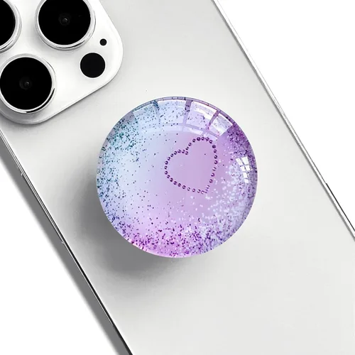 Miniatura 8 de Blue Ocean Beach Soporte de Agarre Plegable Extensible para Teléfono Celular con Cristal Transparente y Purpurina para Teléfonos Inteligentes