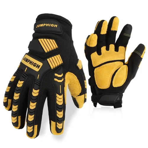 Miniatura 10 de Guantes de trabajo para hombre, guantes mecánicos multifuncionales de servicio ligero, para exteriores, ajuste de rendimiento, pantalla táctil