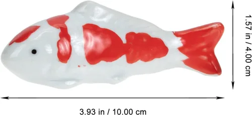Miniatura 2 de BESPORTBLE Figuras de peces de porcelana, flotadores de pecera, estatua de pez de cerámica, decoración de bolas, decoración de acuario, criatura