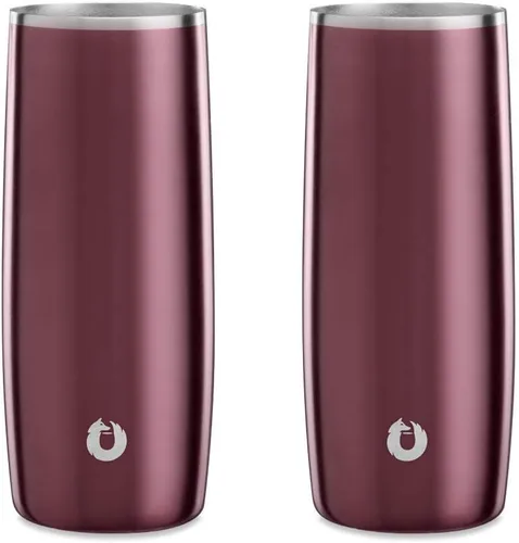Miniatura 11 de SNOWFOX Vaso de cóctel de acero inoxidable con aislamiento al vacío de alta calidad, juego de 2, bebidas se mantienen frías y frías, vasos térmicos