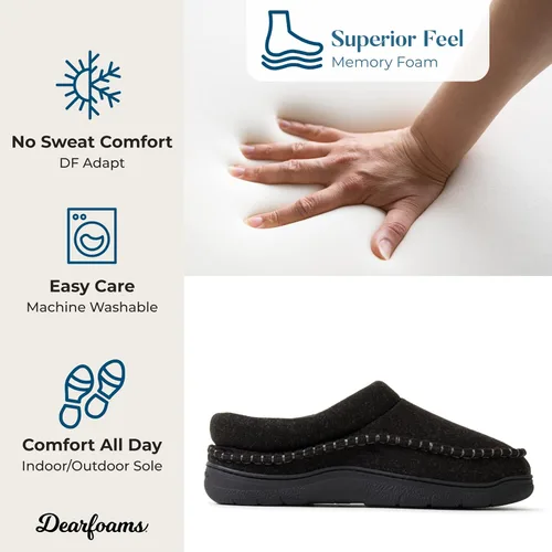 Miniatura 3 de Dearfoams Men's Thompson Cozy Memory Foam Indoor Outdoor Clog House Slipper