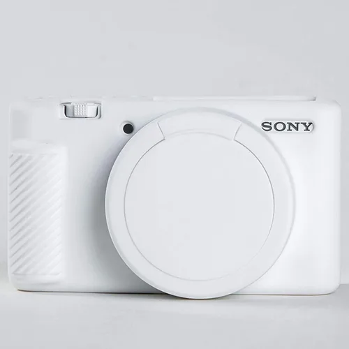 Profesional seguro silicona cámara caso cubierta cubierta cuerpo piel para Sony ZV-1 ZV1 ZV 1 Digital Vlogger cámara (blanco)