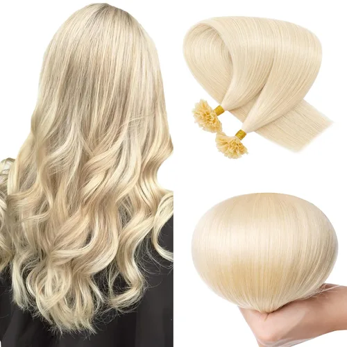 Miniatura 14 de SEGO Extensiones de cabello humano con micro cuentas, extensiones de cabello humano con micro bucle, lacio, natural, fusión fría, 1.76 oz/paquete