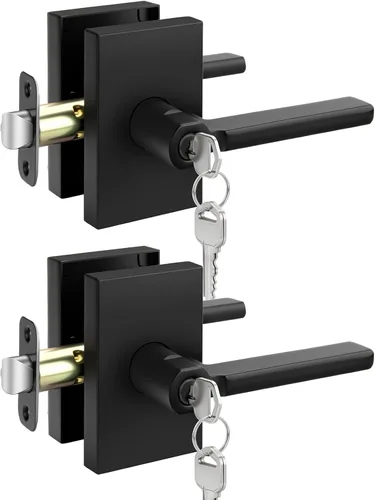 Miniatura 26 de Goldenwarm Manijas de puerta ficticias doradas, aleación de zinc resistente, palanca de puerta interior sin giro para pasillo y armario, perilla