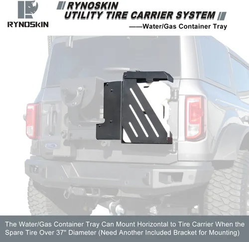 Miniatura 3 de RYNOSKIN Soporte para lata de gas compatible con Ford Bronco 2021-2026, bandeja de contenedor de agua y gas, soporte para latas de gas, textura