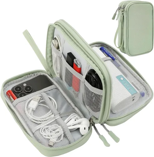 Miniatura 21 de CAAORDKSO Bolsa Organizadora de Electrónicos para Viaje, Estuche Pequeño Organizador de Cables Impermeable, Bolsa de Accesorios, Estuche Electrónico