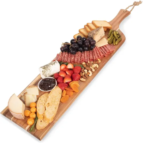 Miniatura 7 de PICNIC TIME Artisan Tabla de Charcutería de Acacia de 18", Tabla de Cortar de Madera con Asa, Bandeja de Servir Multiusos, Tablón Decorativo