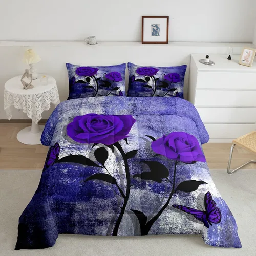 Miniatura 13 de Erosebridal Juego de ropa de cama turquesa tamaño individual para niños y niños, color verde azulado y gris degradado para niñas y adultos, relleno