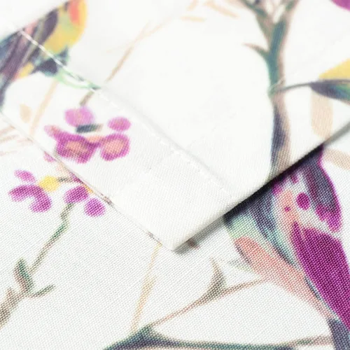 Miniatura 7 de VOGOL Cortinas de dormitorio con estampado de pájaros, paneles de ventana con ojales florales que oscurecen la habitación, cortinas de lino Morado