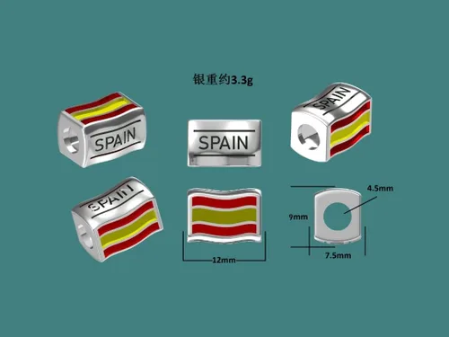 Miniatura 25 de Bolenvi Banderas Travel Country, dijes para el día de la madre, plata de ley 925 para pandora y pulseras o collares similares, joyería para mujeres