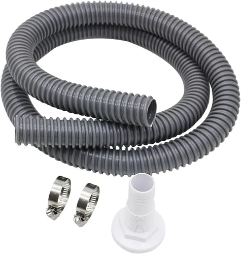 HXH Manguera de bomba de sentina, kit de instalación, 1-1/8 pulgadas de diámetro, manguera de PVC flexible sin torceduras de 6 pies, 2 aros de acero