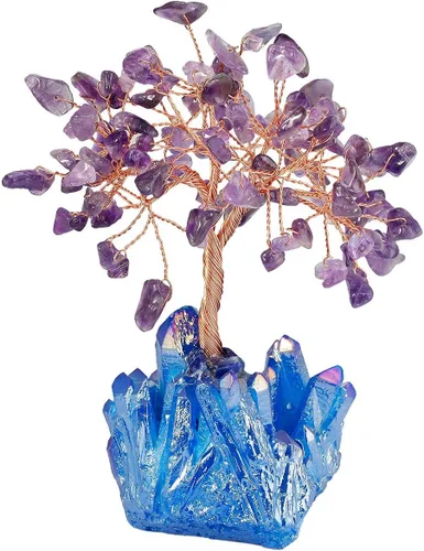 Miniatura 9 de Mookaitedecor - Árbol de cristal con base de cuarzo, bonsái para la riqueza y buena suerte
