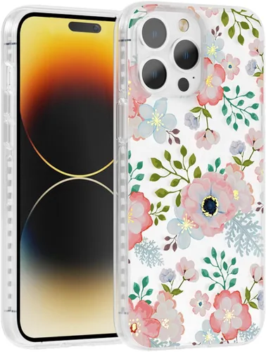 Miniatura 32 de SCORPIFY Funda para iPhone 15 Pro Max con diseño floral de Nemophila azul, bonita funda transparente para teléfono para mujeres y niñas