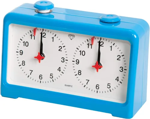 The House of Staunton Reloj de ajedrez analógico de cuarzo diamante Azul claro