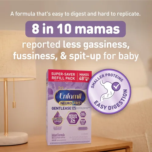 Miniatura 3 de Enfamil NeuroPro Gentlease para aliviar el malestar, el llanto, los gases y el reflujo en 24 horas, proteínas más pequeñas para una fácil digestión
