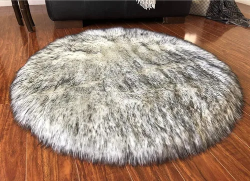 Miniatura 22 de LAMBZY Alfombra redonda de piel de oveja sintética de oveja sintética, hipoalergénica, de felpa, lujosa y sedosa, para dormitorio, sala de estar