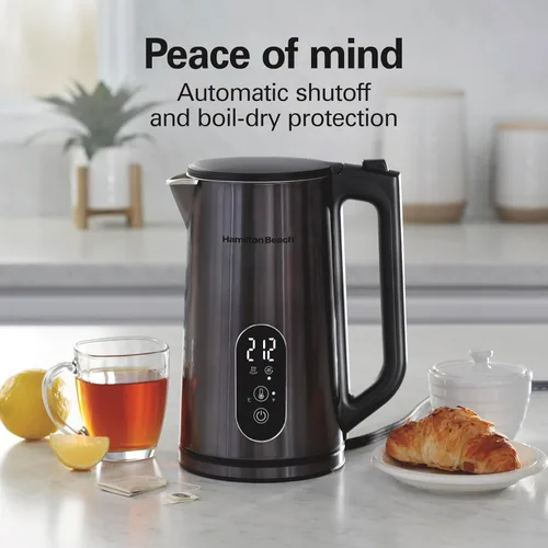 Miniatura 5 de Hamilton Beach Tetera Eléctrica Digital con Control de Temperatura, Hervidor y Calentador de Agua 1.7L, 5 Modos Preestablecidos + Mantener Caliente