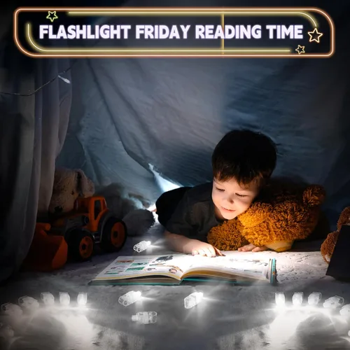 Miniatura 2 de CALIFORNIA CADE ELECTRONIC Luces de dedo, 100 linternas blancas y azules para niños y adultos, recuerdos de fiesta a granel