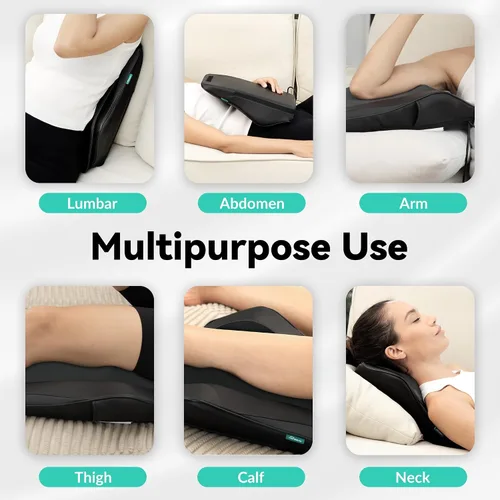 Miniatura 6 de Snailax Masajeador de cuello con calor, masajeador de espalda Shiatsu 4D para aliviar el dolor de tejido profundo, amasar, calentar y vibración
