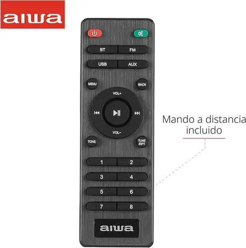 Miniatura 4 de Aiwa Altavoz inalámbrico - Libera un sonido potente y una conectividad versátil - Experimenta la libertad Bluetooth, radio FM, reloj, 20 W RMS, Negro