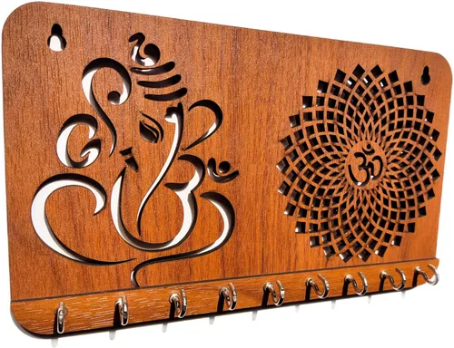 Miniatura 2 de Ganesha Om Chakra - Llavero para artículos de decoración del hogar, elegante colgador de llaves montado en la pared, soporte de llavero de artesanía