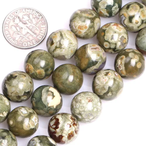 Miniatura 117 de GEM-Inside - Cuentas sueltas de ágata verde con bandas de energía natural, cuentas de energía natural para hacer joyas, 0.315 in, redondas, 15 Ágata