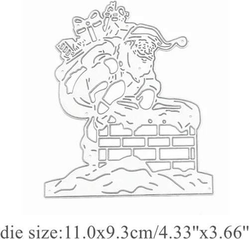 Miniatura 2 de Troqueles de metal de Papá Noel, regalos de Navidad, Papá Noel, plantillas de corte para manualidades, álbumes de recortes, fotos, papel decorativo