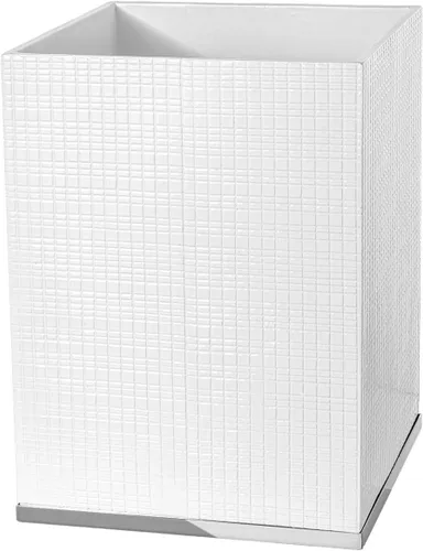 Miniatura 8 de Creative Scents Estella - Juego completo de accesorios de baño, juego de baño blanco de 4 piezas con base plateada incluye: dispensador de jabón