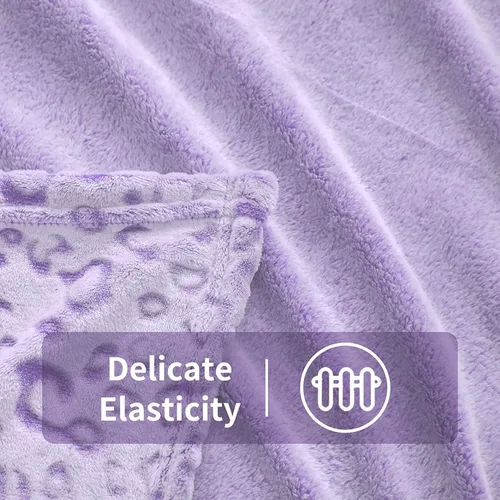 Miniatura 4 de FY FIBER HOUSE Manta de forro polar de franela de microfibra con estampado de guepardo 3D, 90 x 108 pulgadas, púrpura Leopardo morado