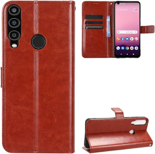 Miniatura 82 de Funda para Boost Mobile Celero 5G + Funda de piel con tapa para Boost Mobile Celero 5G Plus, color negro