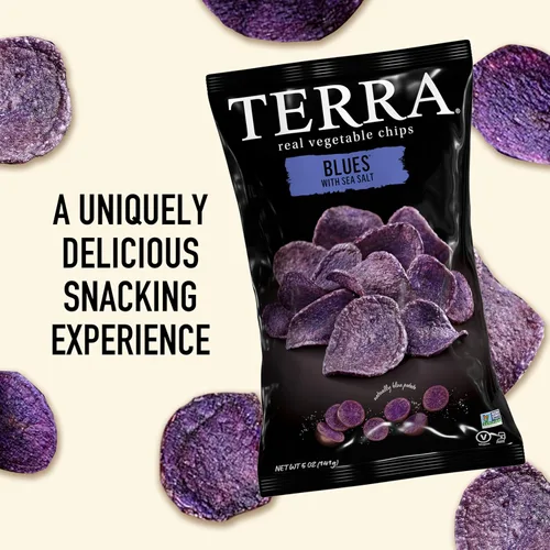 Miniatura 4 de Terra Chips de verduras, chips azules con sal marina, 5 onzas (paquete de 12)