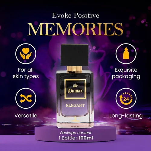 Miniatura 3 de Dumont ELEGANTE – 3.4 oz – Perfume unisex para hombres y mujeres – Fragancia afrutada, floral, almizclada y de lujo – Bruma de colonia de larga