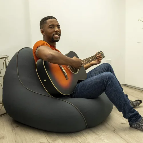 Miniatura 2 de Yogibo Sillón Puff Pequeño para Adultos, Niños y Adolescentes, Suave, de Felpa, Cómodo, Sensorial, Puff para Juegos, Funda Lavable, Azul