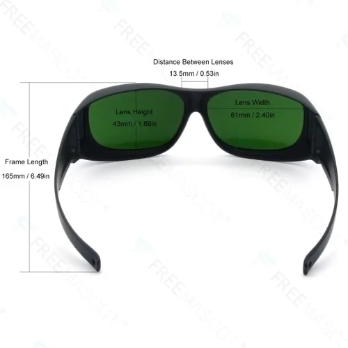 Miniatura 4 de FreeMascot IPL Glasses 200nm-2000nm Laser Eye Protection Glasses for Tanning, Laser Hair Removal, Red Light Therapy (Green)