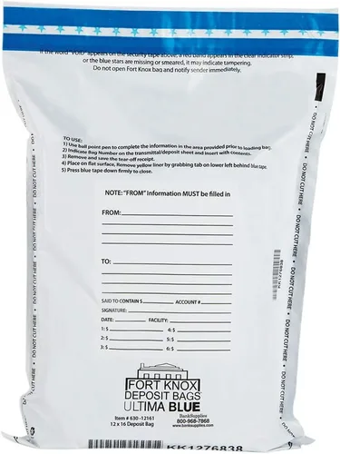 Miniatura 10 de BankSupplies Ultima - Bolsas de seguridad a prueba de manipulaciones azules – 9 x 12 pulgadas – Bolsas de seguridad blancas opacas – Cierre