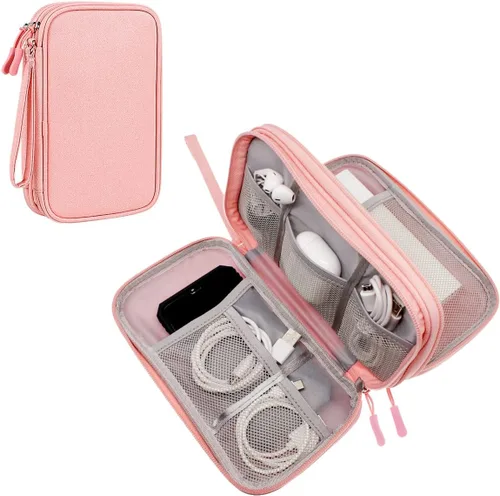 Miniatura 7 de Bevegekos Tech Organizer Estuche de viaje, kit de tecnología de transporte para electrónica y accesorios (mediano, negro)