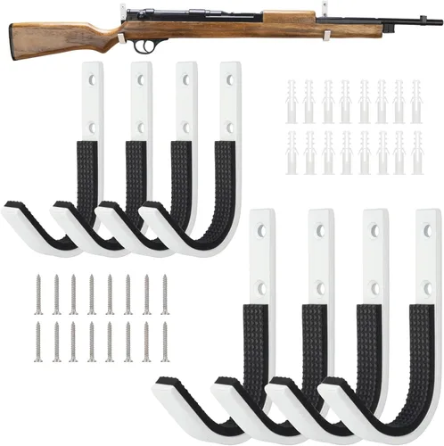 Miniatura 14 de Perchero de almacenamiento para rifles de montaje en pared, ganchos de escopeta horizontales de metal para almacenar escopetas, rifles, arco de tiro