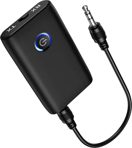 Miniatura 9 de Transmisor Receptor Bluetooth 5.3 Actualizado, Adaptador Inalámbrico Bluetooth 2 en 1 Portátil, Adaptador Aux Portátil para Coche, Receptor de Audio