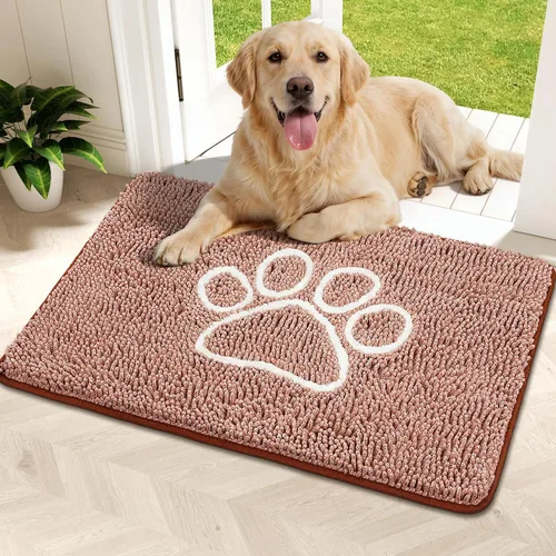 Miniatura 36 de Bcoimo Tapete súper absorbente para puerta de perro, 30 x 20 pulgadas, tapete antideslizante para patas fangosas, alfombras para mascotas para patas