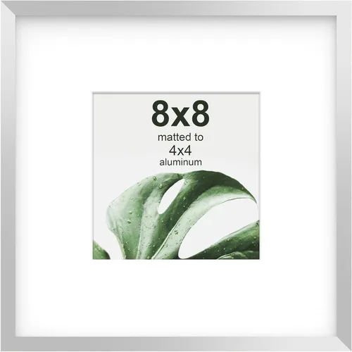 Miniatura 8 de FrameWorks Marco de fotos de aluminio moderno de lujo de 5 x 7 pulgadas con paspartú de 4 x 6 pulgadas, color negro con vidrio templado y tapete