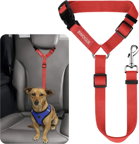 Miniatura 9 de BWOGUE Arnés de cinturón de seguridad para mascotas, cinturón de seguridad ajustable para reposacabezas de coche, arnés de cinturón de seguridad