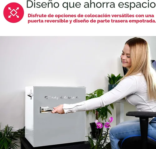 Miniatura 6 de FRIGIDAIRE Mini refrigerador retro negro de 1.6 pies cúbicos con control de termostato ajustable de ahorro de energía, abrebotellas de montaje