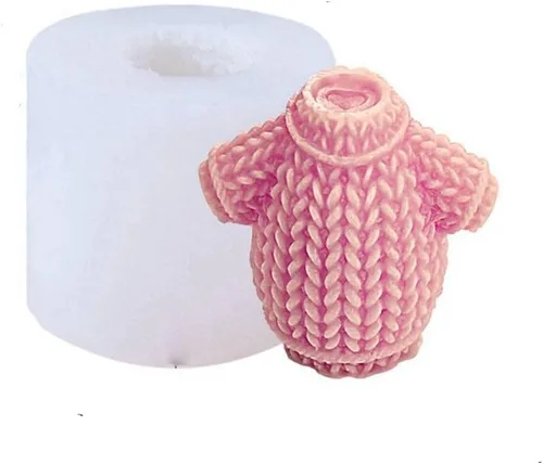 Miniatura 19 de Moldes de vela de hilo de silicona 3D para hacer velas, bricolaje, suéter, tipo piedra, molde de silicona, para hornear, hacer resina de cera