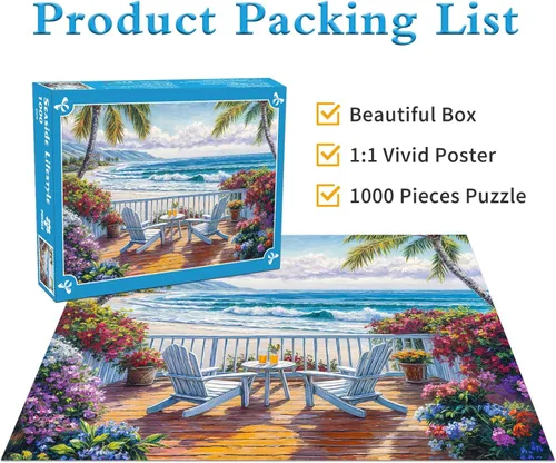 Miniatura 5 de Rompecabezas de Estilo de Vida Marítimo 1000 Piezas para Adultos Rompecabezas de Belleza Costera 1000 Piezas para Adultos Estilo de vida junto al mar