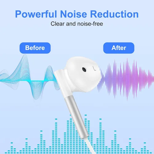 Miniatura 4 de Auriculares tipo C con cable para iPhone 16e 17/16 Pro Max/16 Pro/16 Plus/16/15, auriculares USB C con cancelación de ruido con micrófono y control