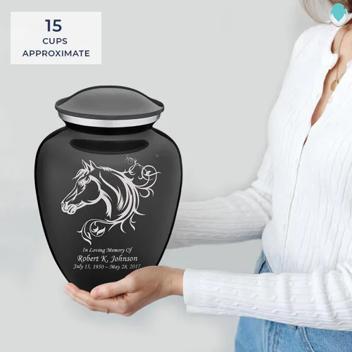 Miniatura 5 de Geturns Embrace - Urnas de cremación personalizadas para adultos para cenizas humanas, urna funeraria negra grande para hombres y mujeres, 200 libras