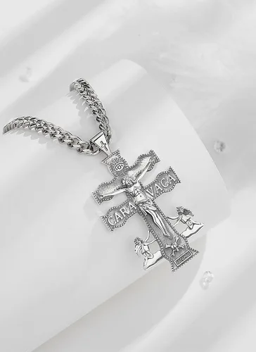 Miniatura 105 de CELESTIA Medallas de plata de ley 925 San Miguel/San Cristóbal/San Benito/San Gabriel/Virgen María/Jesús/Caravaca/Metatrón/Sello de los Siete