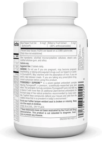 Miniatura 3 de Source Naturals Pycnogenol Supreme, Berry & Complejo Antioxidante Botánico* 30 Tabletas