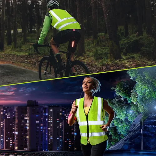 Miniatura 7 de JenPen 10 chalecos de seguridad reflectantes con bolsillos y cremallera, chaleco de construcción de malla de alta visibilidad para hombres y mujeres